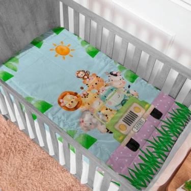 Imagem de Edredom Cobertor Bebê Berço Americano Estampado Sublimado 1m X 1.5m - 