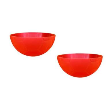 Imagem de Kit 2 Petisqueira Futebol Laranja Neon 240Ml Plástico - Bb Store