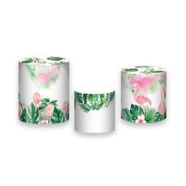 Imagem de Trio De Capa Cilindro - Flamingo Rosa Aquarela 009 - Via Cores