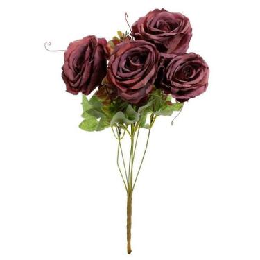 Imagem de Buquê de Rosas 7 Flores Lilás Rustic 40cm - Vivaflor Decor
