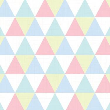 Imagem de Papel de Parede Triângulos Coloridos 2,70x0,57m - Quartinhos