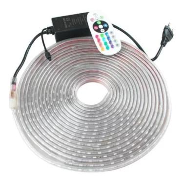 Imagem de Kit fita/mangueira rgb 5mts com fonte e controladora - LEDOESTE