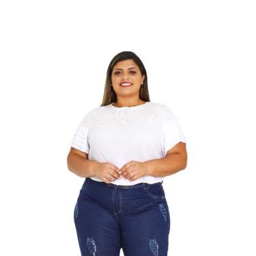 Imagem de Blusa feminina plus size pedraria manga curta  sku: bp12 - R.S MODAS, 