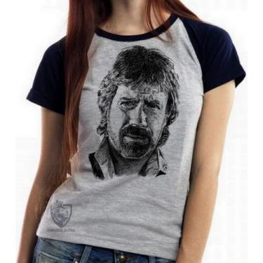 Imagem de Baby look blusa feminina ou Camiseta unissex Chuck Norris face - Empór