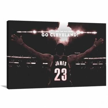 Imagem de Quadro decorativo Cleveland LeBron James Tela em Tecido - Wall Frame