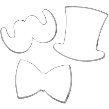 Imagem de Kit Cortador Pai 2P Bigode/Gravata/Cartóla- Ref. 415 RR Cortadores Riz