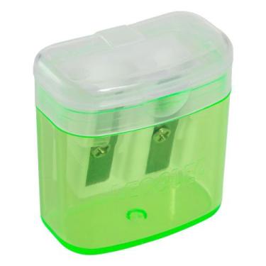 Imagem de Apontador com Deposito 2 Furos Duplo com Cestinha - Leo&Leo, VERDE