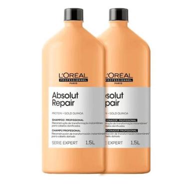 Imagem de Shampoo e Condicionador Absolut  Gold Quinoa L'oreal 1,5L - L'Oréal Pr