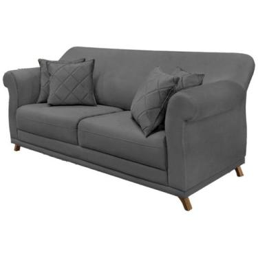 Imagem de Sofa 3 Lugares Retro Polo 200cm Com Almofada Suede 1104 Ezz - Milani S
