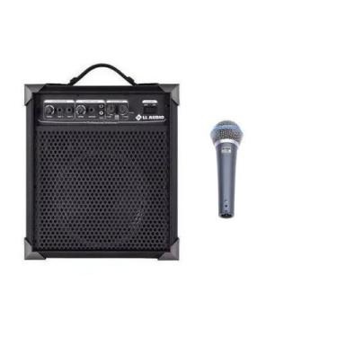 Imagem de Caixa De Som Amplificada Multi Uso Lx60 + Microfone C/ Fio - LL Audio