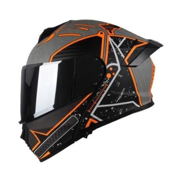 Imagem de Capacete de Motocicleta Unissex com Viseira Flip Up - Aprovado Dot - E