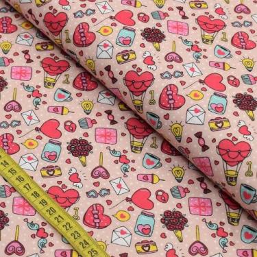 Imagem de Tecido Estampado para Patchwork - Corações Cor 2552 (0,50x1,50) - CÍRC
