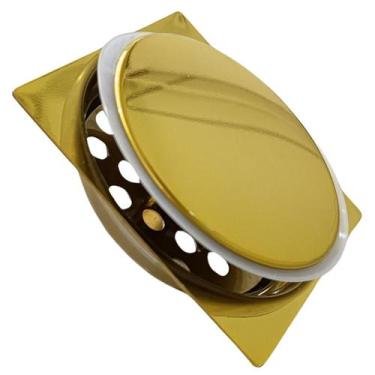 Imagem de Ralo Inteligente Para Piso Click Dourado 10x10 Cm - Montelar Acabament