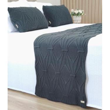 Imagem de PESEIRA MANTA TRICO CASAL QUEEN 230X60cm +2 CAPA DE ALMOFADA - USUFRUT