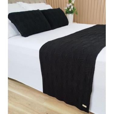 Imagem de Manta Peseira Tricot Cama King 260x60cm +2 Capa de Almofada N1 - USUFR