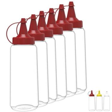 Imagem de Kit 6 Bisnagas Flexível Transparente 250ML Molho Ketchup Maionese Most
