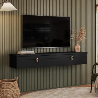 Imagem de Rack Suspenso Line P/ Tvs até 50 Polegadas 135cm 2 Portas Preto - Oliv