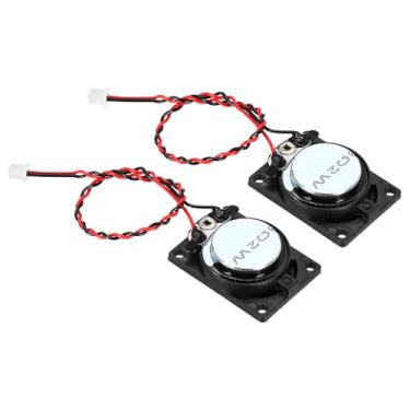 Imagem de uxcell 2 peças de alto-falantes pequenos de 2 W 8 Ohm, caixa de metal, microímã interno, quadrado com fio terminal de 120 mm para mini alto-falantes, DVD, EVD, multimídia, portátil, máquina de