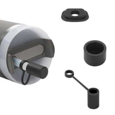 Imagem de Kapiado 1 conjunto de rolha de copo Stanley de 400 ml compatível com 1.0 e 2.0, acessório à prova de vazamento com tampa de canudo e almofada quadrada e capa redonda (preto, 1)