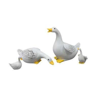 Imagem de Generic 4x Pato Família Jardim Estátuas Animal Escultura Pátio Interior Exterior Figura Resina Estatuetas Ornamento de Gramado para Festa Corredor