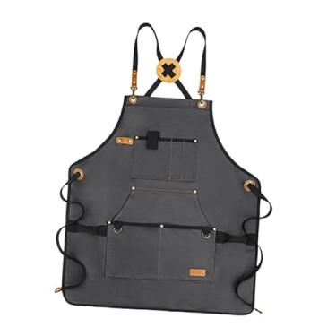 Imagem de WeiLaiKeQi de lona, de chef, de babador para assar, para áreas externas, de trabalho para churrasco para cozinhar, assar, Preto