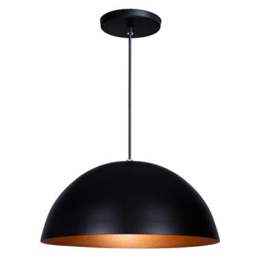 Imagem de Iluminar Ambiente, Pendente Lustre Luminária Meia Lua 30cm Preto