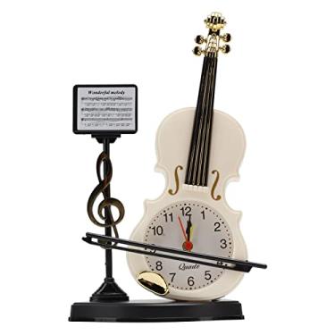 Imagem de Despertador de Violino, Mini Relógio de Cabeceira Portátil Criativo, Relógio de Mesa Elegante para Escritório Em Casa, Tempo Preciso e Som Alto (2165B)