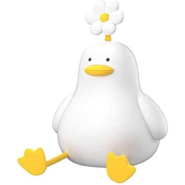 Imagem de Luminaria Noturna de LED em Forma de Pato em Silicone, Abajur de Mesa com Suporte de Celular, Sensor de Toque, Touch, Luz relaxante para Leitura, Estudo, Dormir
