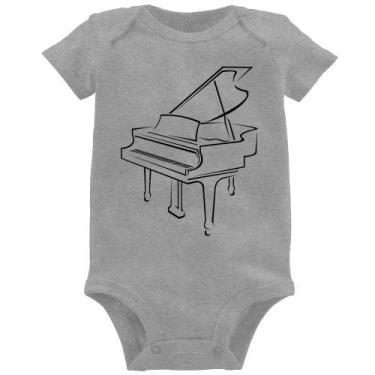 Imagem de Body Bebê Piano - Foca na Moda, Cinza, M
