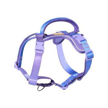 Imagem de DF Arnês para cães Freedom sem puxão, controle de segurança para parar de puxar, reflexivo e ajustável em 5 pontos, alça acolchoada para suporte fácil, Rainbow Pro, 2,5 cm, peito 77 a 114,8 cm