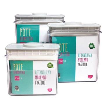 Imagem de Jogo de Potes Hermeticos Retangular Ecolumi 3 Peças ECO-730 - DAIWA, B