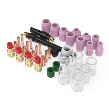 Imagem de Kit de Lente de Gás TIG Stubby YESWELDER - 49 Peças (WP-17/18/26)