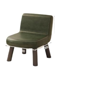 Imagem de Cadeira de couro PU pequena confortável com design ergonômico para uso doméstico e escritório (verde)