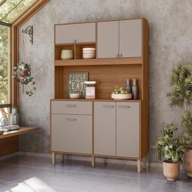 Imagem de Armário de Cozinha 6 Portas 1 Gaveta Erva Doce 120 Ipe/Fendy