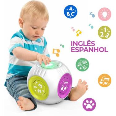 Imagem de Cubo Educativo Musical Alfabeto Numérico Sons de Animais Canções Cores