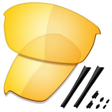 Imagem de SAUCER Lentes de reposição premium e kits de borracha para Oakley Flak Jacket | Flak Jacket Low Bridge Fit Óculos de sol de alta defesa - Amarelo HD