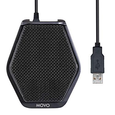 Imagem de Movo Microfone USB de conferência MC1000 para computador desktop e laptop com alcance de captação de 180°/20' de comprimento, compatível com Windows e Mac para ditado, gravação, YouTube, chamada de
