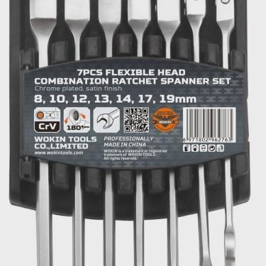 Imagem de Conjunto De Chaves Combinada com Catraca - Articulada - 7 Peças Wokin Tools