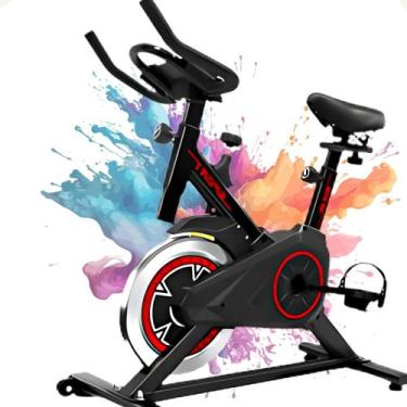 Imagem de Bicicleta Ergométrica Fitness Spinning Profissional Cor  Preto E Verme