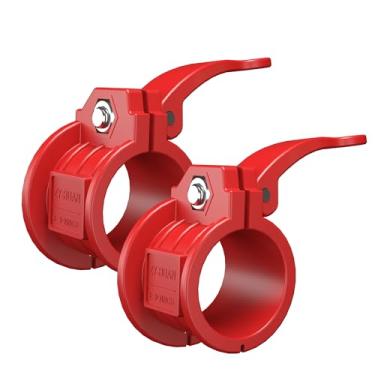 Imagem de Grampos de barra olímpicos 5 cm clipes de barra ajustáveis de liberação rápida par de clipes de peso de bloqueio para barras