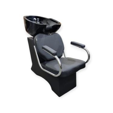 Imagem de Lavatório Cuba de Fibra Talita Para Salão Todo Preto - Moveis e compan