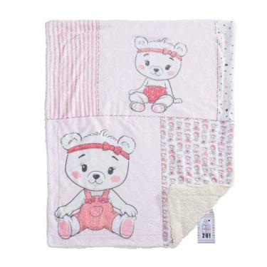 Imagem de Manta Microfibra Estampada Para Bebe Baby2u - Miguel Baby, Ursa