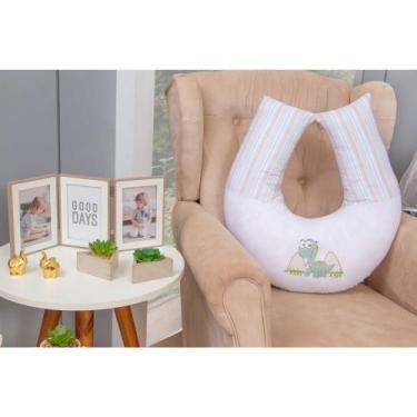 Imagem de Almofada Amamentação Amiguinhos Bordada para Bebê - Miguel Baby, Dino 