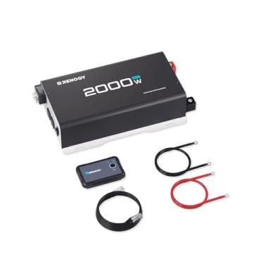 Imagem de Renogy Inversor De Onda Senoidal Pura De 2000 W E 24 V, Potência De Pico De 4000 W, Inversor Solar De 24 Vcc A 120 Vca, 50 Hz/60 Hz, Com 2 Saídas Ca, Controle Remoto De 16,4 Pés, Adequado Para Cami
