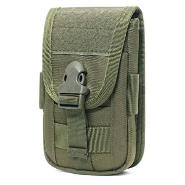 Imagem de TRIWONDER Coldre Tactical MOLLE Army Bolsa de cinto para celular EDC Security Pack Kit de acessórios de transporte bolsa de cintura coldre para celular (verde)