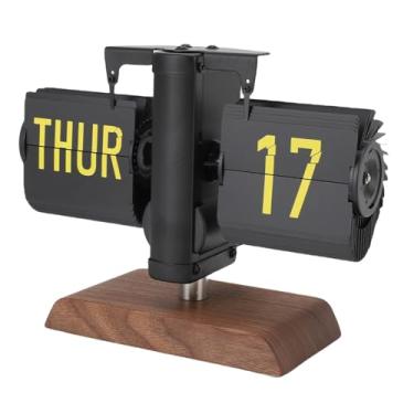 Imagem de Relógio da Mesa Flip, Exibição de 12 Horas RETRO RETRAGE VINTAGE Design Auto Flip Relógio Relógio da Mesa de Relógio, Grande Número de Equipamentos Internos Decoração de Casa