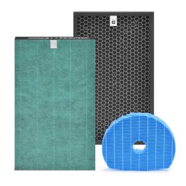 Imagem de HSIAMEN Filtro compatível com purificador de ar Sharp KC-860U KC860U, filtro HEPA verdadeiro H13, filtro de carbono e filtro umidificador, FZC150HFU FZ-C150DFU FZ-C100MFU, 1 conjunto