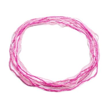 Imagem de Conjunto de correntes de contas de cintura boho coloridas para o verão, corrente de barriga africana, contas elásticas para perda de peso, correntes corporais, joias de biquíni para mulheres, Plástico