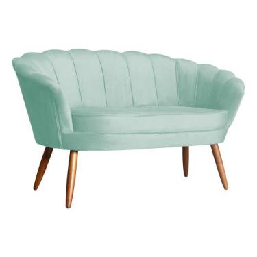 Imagem de Poltrona Namoradeira Pétala Veludo Várias Cores Pés de Madeira S.A. Mó