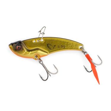 Imagem de Savage Gear VIB Blade Isca de pesca de 4,4 cm, ouro preto, lâmina fina de fundição longa, ideal para Walleye, boca pequena, poleiro e truta, 3 pontos de fixação de isca para vibração ajustável